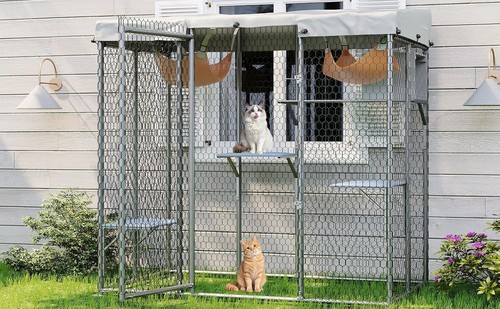 Katzenkäfig silber metall - katzenkäfig,